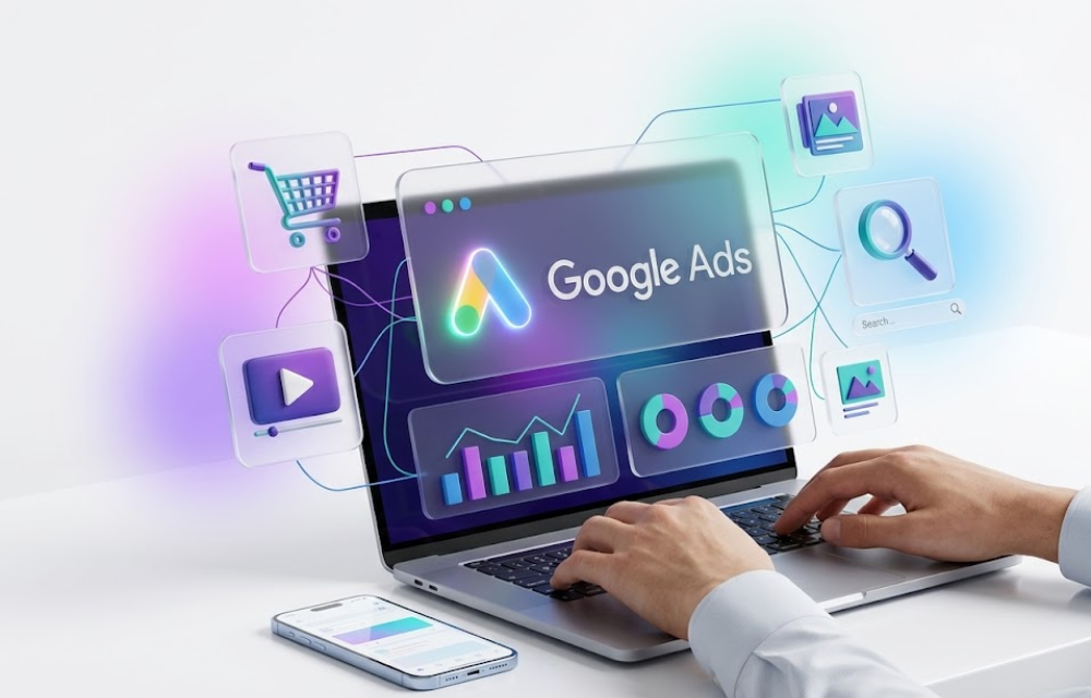 Zensol Tech Google Ads management dashboard showing search campaign performance, ROAS, and conversion metrics